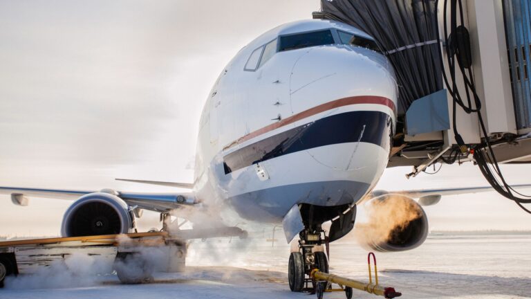 A plan being refueled in the cold. Representing a recent podcast between Cowen Airline Analyst, Helane Becker and Alaska Airlines on SAF, Sustainable Aviation Fuel.