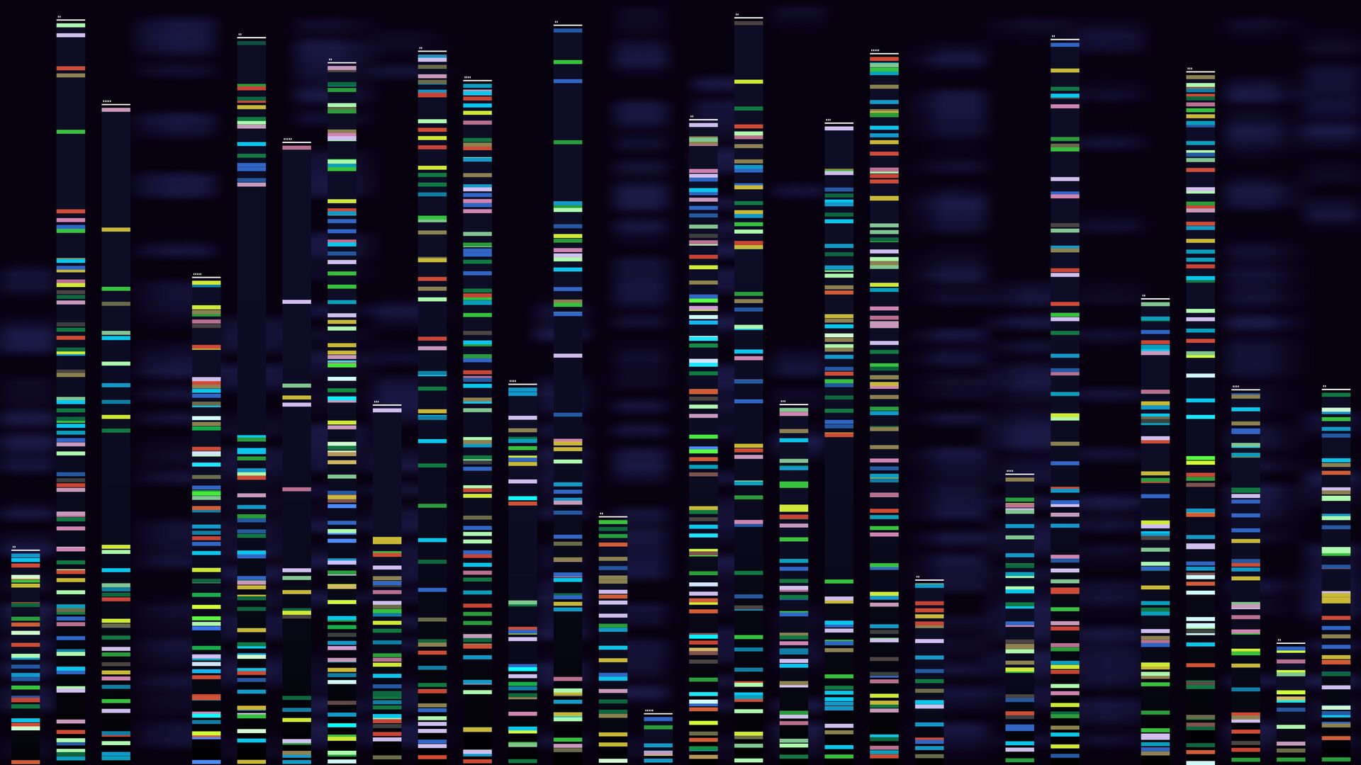 Image represents both the video interview format and the mapping of the genome, relevant to the life sciences.