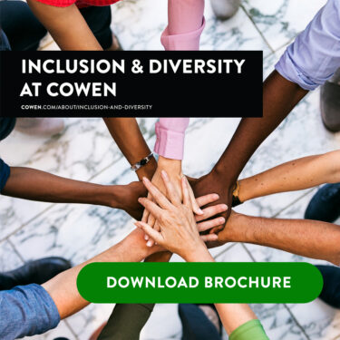 Thumbnail image of the "Inclusion & Diversity at Cowen" PDF Brochure
