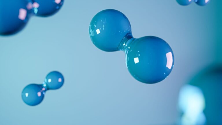 A close up image of a hydrogen molecule representing our report on hydrogen energy.,